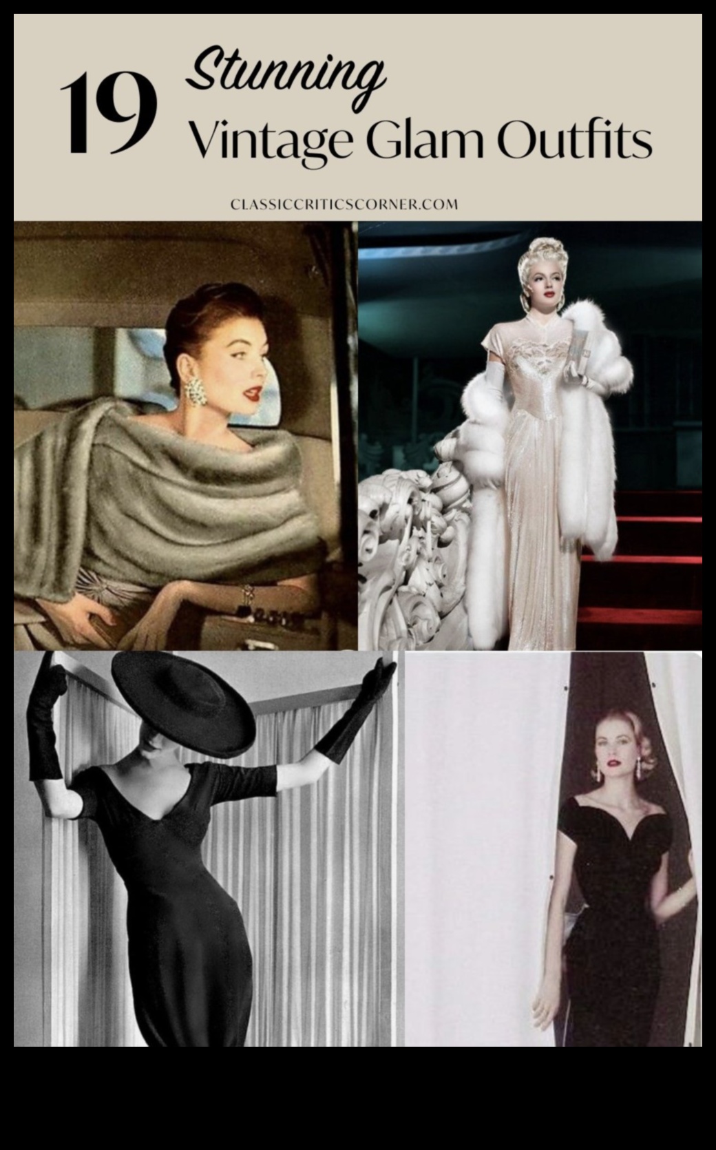 Kanāls Old Hollywood Glamour ar senlaicīgiem tērpiem 6 Golden Era Glam: retro tērpi vecās Holivudas pieskārienam